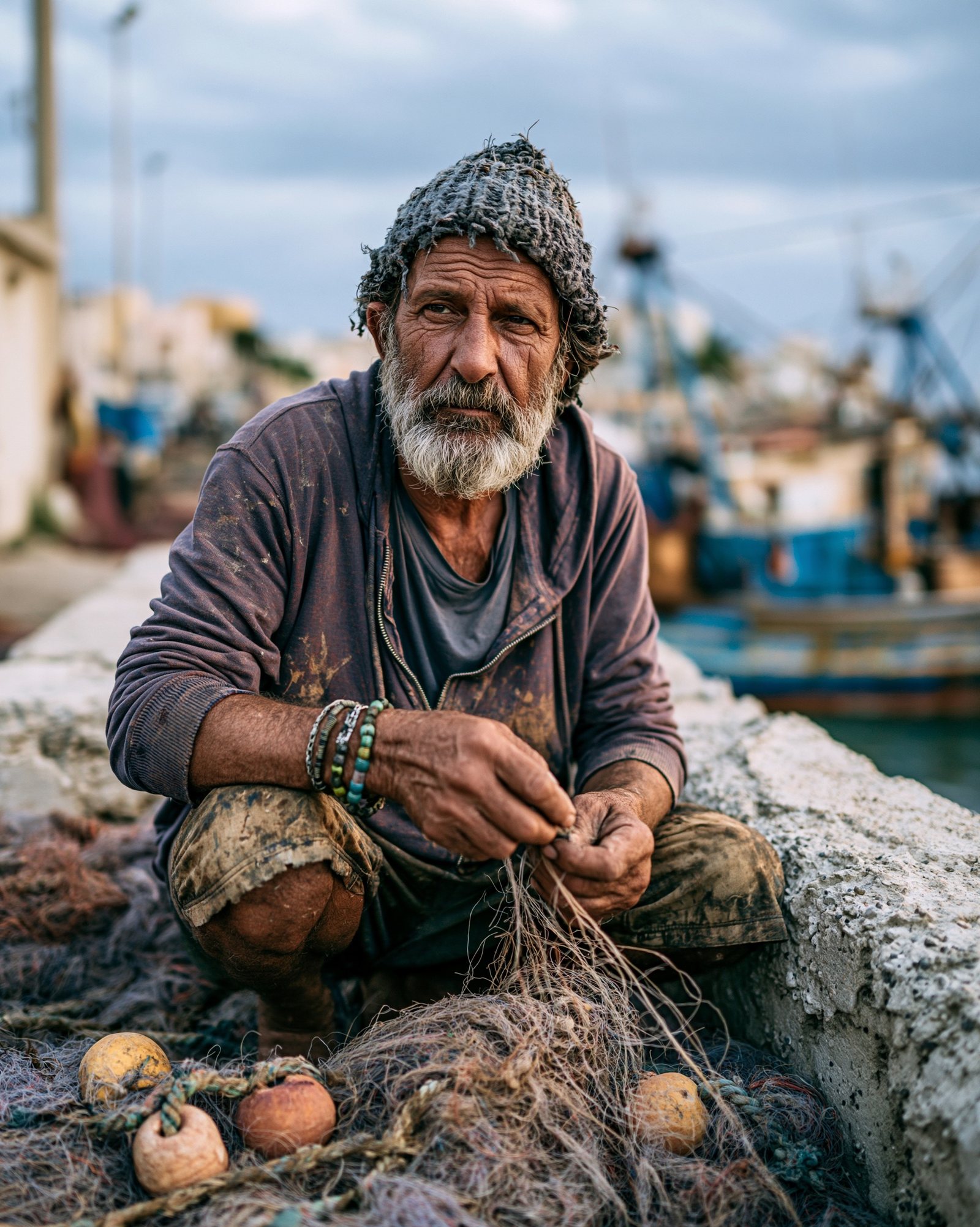 fisherman mending nets, raw s150, second pick